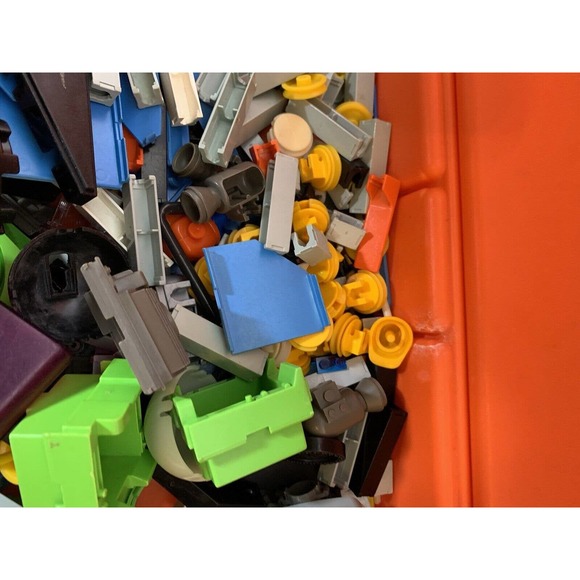 Vintage Fisher Price CONSTRUX Building Toys Lot Construction Set Orange Case - Picture 6 of 10